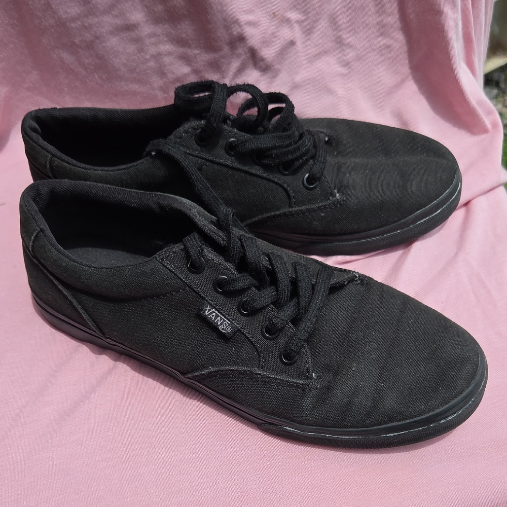 Vans Black Canvas Sneakers with Waffle Tread